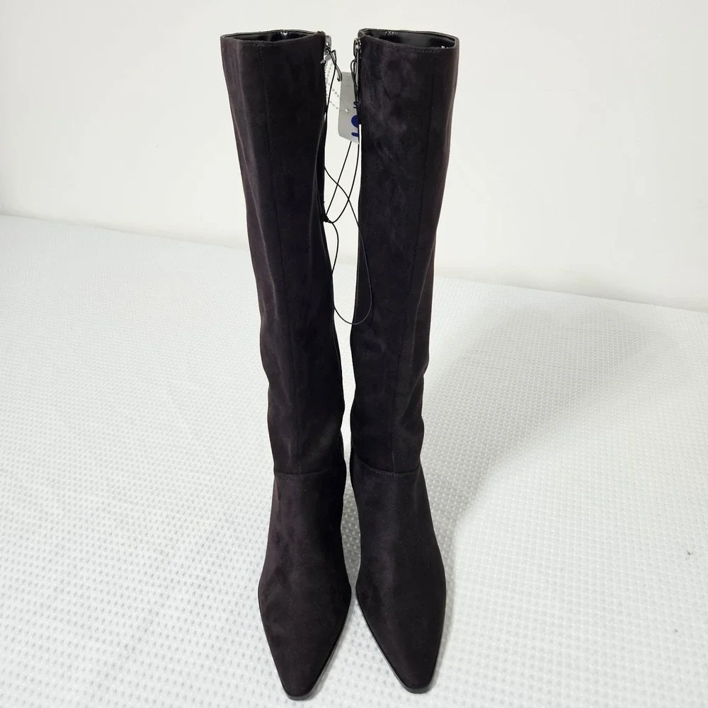DKNY Womens‎ Knee-High Boots 8 Brown Faux Suede New